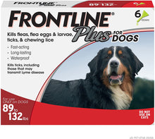 Load image into Gallery viewer, Frontline Plus Flea and Tick Treatment for Dogs 6 Month Extra Large Dog 89-132 Pounds
