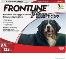 Load image into Gallery viewer, Frontline Plus Flea and Tick Treatment for Dogs 3 Month Extra Large Dog, 89-132 Pounds
