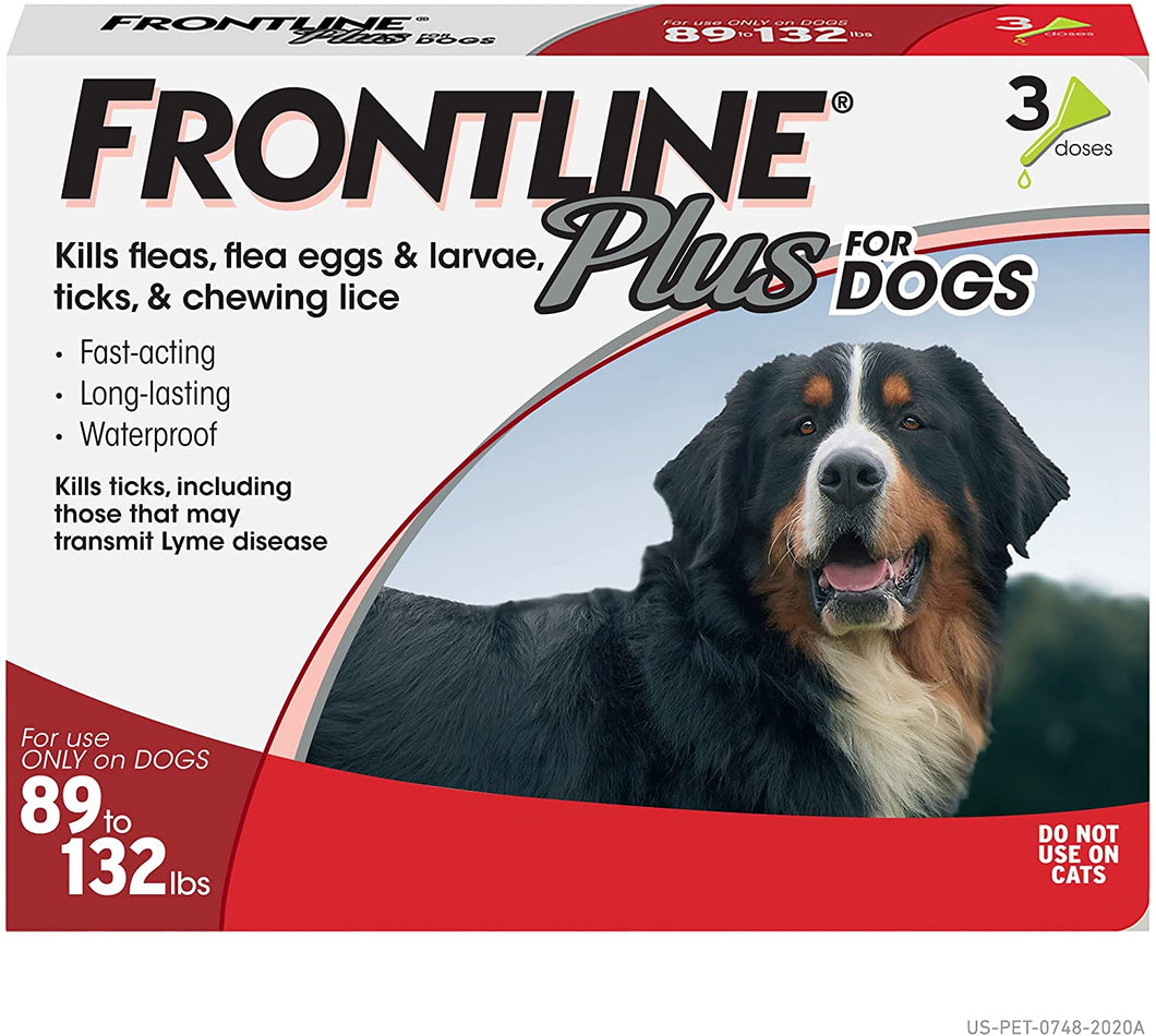 Frontline Plus Flea and Tick Treatment for Dogs 3 Month Extra Large Dog, 89-132 Pounds