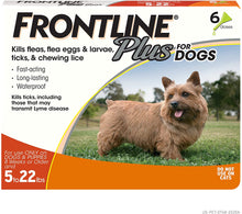 Load image into Gallery viewer, Frontline Plus Flea and Tick Treatment for Dogs 6 Month Small Dog 5-22 Pounds
