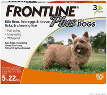 Load image into Gallery viewer, Frontline Plus Flea and Tick Treatment for Dogs 3 Month Small Dog 5-22 Pounds
