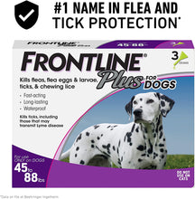 Load image into Gallery viewer, Frontline Plus Flea and Tick Treatment for Dogs 3 Month Large Dog 45-88 Pounds
