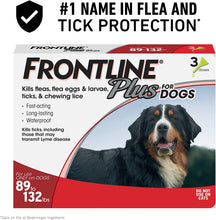 Load image into Gallery viewer, Frontline Plus Flea and Tick Treatment for Dogs 3 Month Extra Large Dog, 89-132 Pounds
