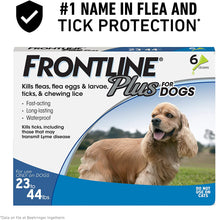 Load image into Gallery viewer, Frontline Plus Flea and Tick Treatment for Dogs 6 Month Medium Dog 23-44 Pounds
