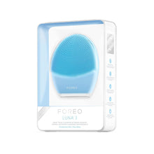 Load image into Gallery viewer, FOREO LUNA 3 for Normal, Combination and Sensitive Skin, Smart Facial Cleansing and Firming Massage Brush for Spa at Home - Blue
